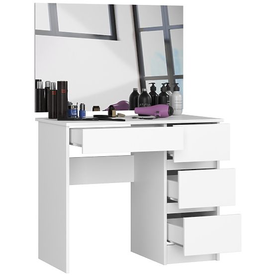 COIFFEUSE COSMÉTIQUE AVEC MIROIR T-6/SL 900x600 DROITE PK BLANC
