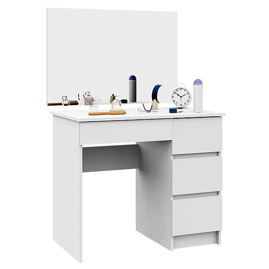 COIFFEUSE COSMÉTIQUE AVEC MIROIR T-6/SL 900x600 DROITE PK BLANC