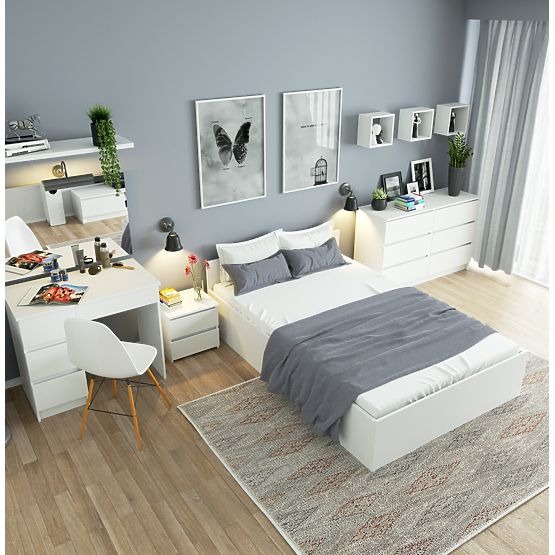 COIFFEUSE COSMÉTIQUE AVEC MIROIR T-6/SL 900x600 DROITE PK BLANC