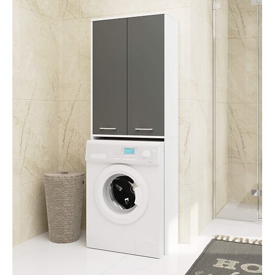 COLONNE DE SALLE DE BAIN FIN 180 POUR MACHINE À LAVER PLEINE 2D - BLANC / GRIS