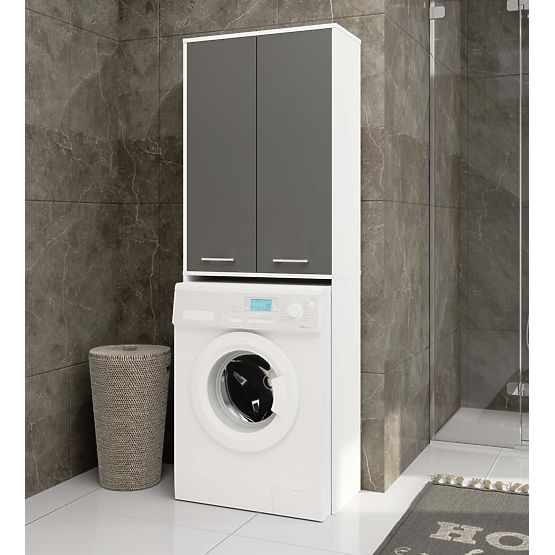 COLONNE DE SALLE DE BAIN FIN 180 POUR MACHINE À LAVER PLEINE 2D - BLANC / GRIS