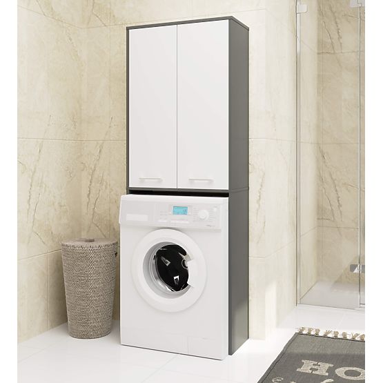 COLONNE DE SALLE DE BAIN FIN 180 POUR MACHINE À LAVER PLEINE 2D - GRIS / BLANC