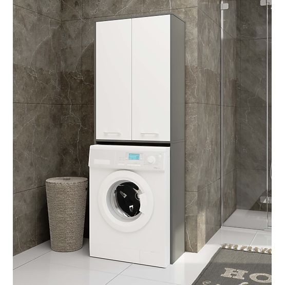 COLONNE DE SALLE DE BAIN FIN 180 POUR MACHINE À LAVER PLEINE 2D - GRIS / BLANC