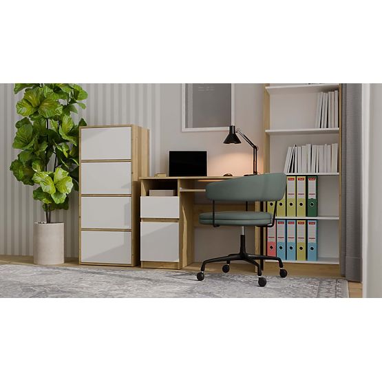 Commode ALMA Façade BLANC Corps CHÊNE ARTISAN