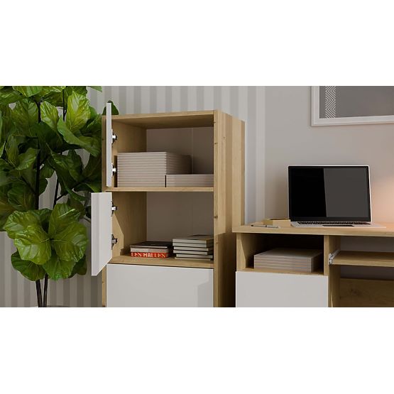 Commode ALMA Façade BLANC Corps CHÊNE ARTISAN