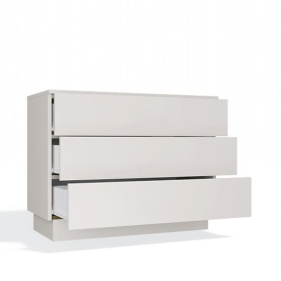 Commode AMBER 3S Armoire 3 Tiroirs pour Chambre Salon CASHMERE Beige