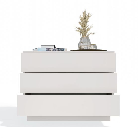 Commode AMBER 3S Armoire 3 Tiroirs pour Chambre Salon CASHMERE Beige