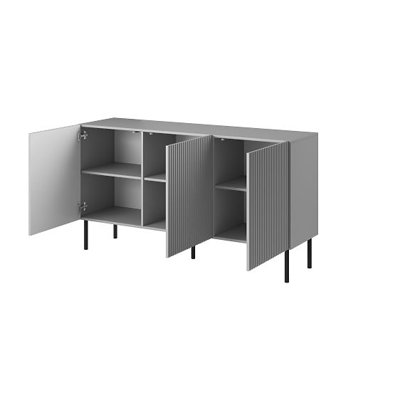 Commode ASENSIO KM-1 gris clair, pieds : noir (2p=1ks)