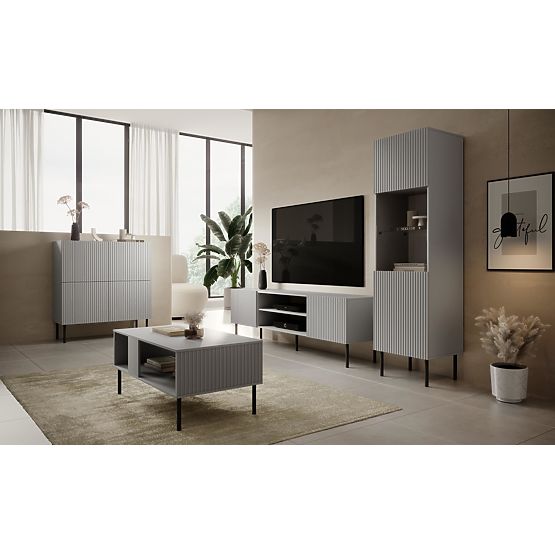 Commode ASENSIO KM-2 gris clair, pieds : noir (2p=1ks)