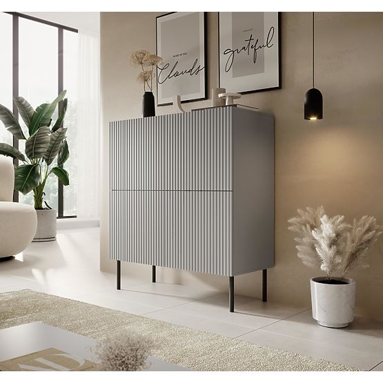 Commode ASENSIO KM-2 gris clair, pieds : noir (2p=1ks)