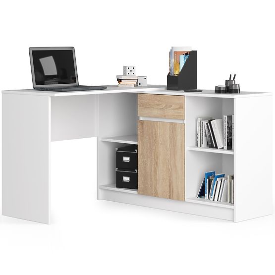 COMMODE B-17 120 cm 1 TIROIR 1 PORTE PK BLANC / SONOMA