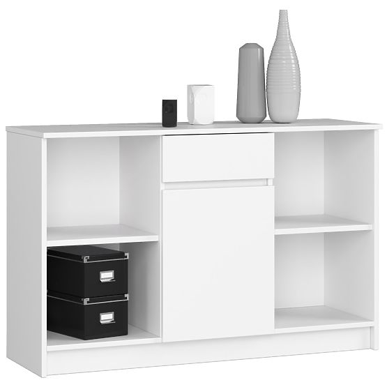 COMMODE B-17 120 cm 1 TIROIR 1 PORTE PK BLANCHE