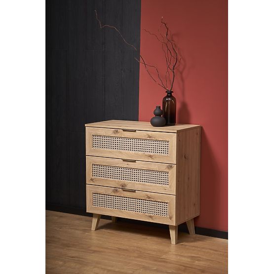 Commode BORNEO KM-2 chêne artisan/noir