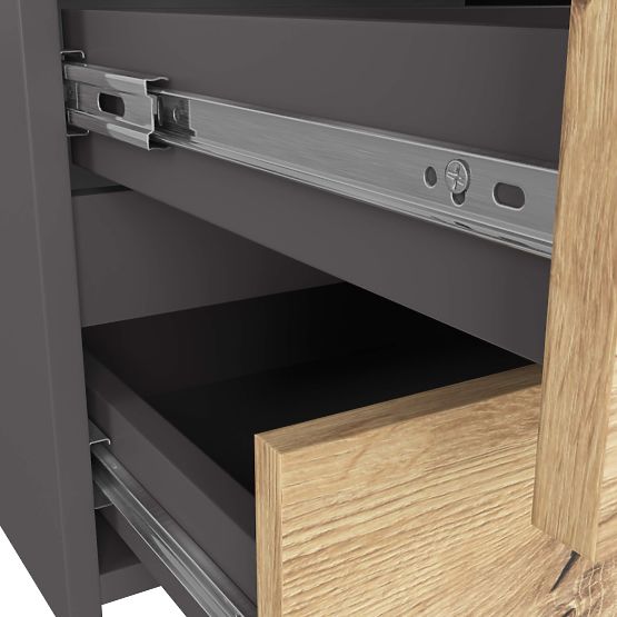 COMMODE CL100 6TIROIRS GRIS / CHÊNE ARTISAN