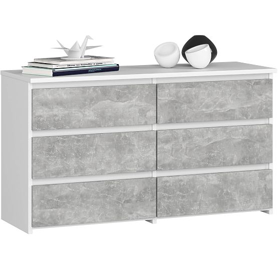 COMMODE CL100 6TIROIRS PK BLANC / BÉTON