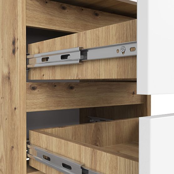 COMMODE CL3/40 CHÊNE ARTISAN / BLANC