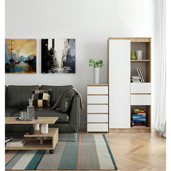 COMMODE CL5 PK CHÊNE SONOMA / BLANC