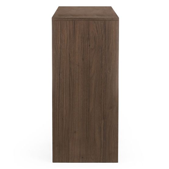 Commode deux portes Moku noyer villa, surfaces avant arrondies