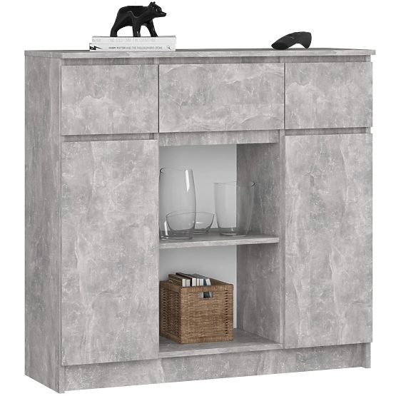COMMODE K100 2D 3T 1P PK BÉTON
