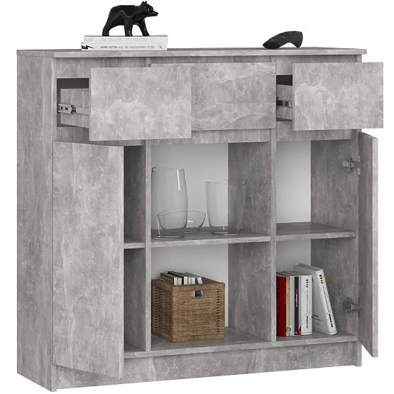 COMMODE K100 2D 3T 1P PK BÉTON