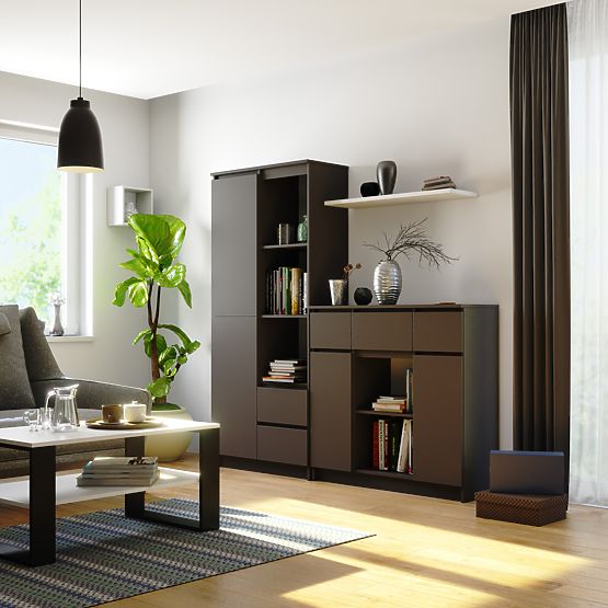 COMMODE K100 2D 3T 1P PK GRIS GRAPHITE