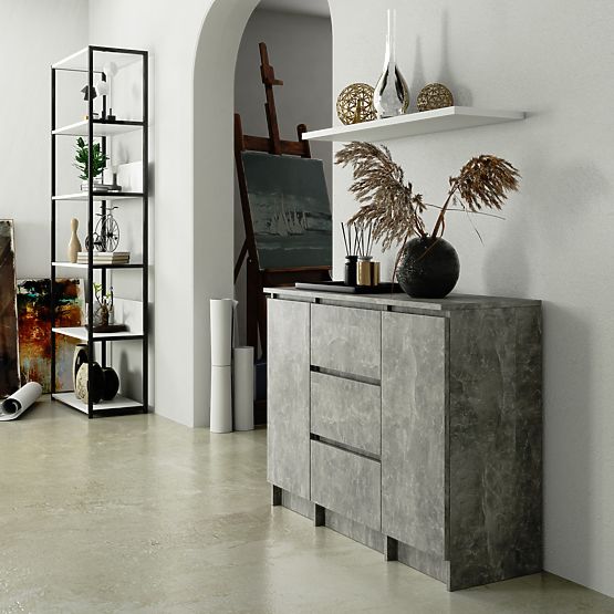 COMMODE K100 2D 3T PK BÉTON