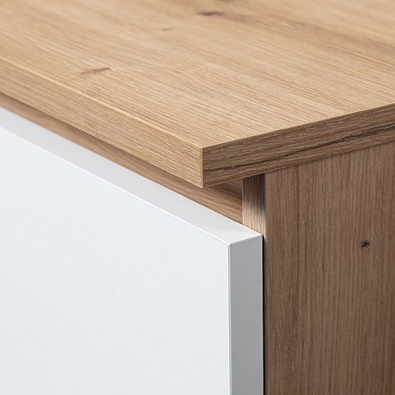COMMODE K100 2D 3T PK CHÊNE ARTISAN / BLANC