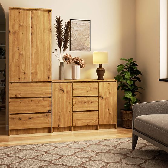 COMMODE K100 2D 3T PK CHÊNE ARTISAN