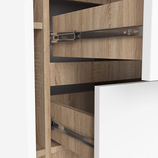 COMMODE K100 2D 3T PK CHÊNE SONOMA / BLANC