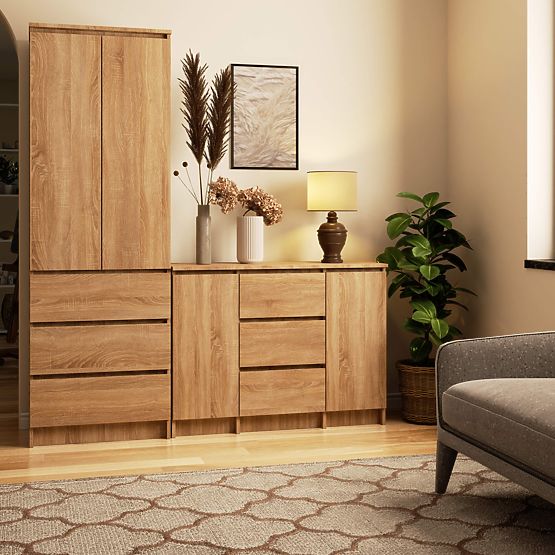 COMMODE K100 2D 3T PK CHÊNE SONOMA