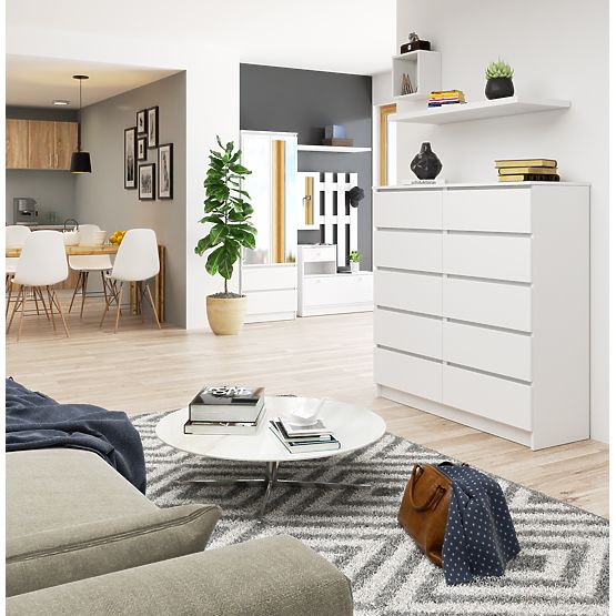COMMODE K120 10TIROIRS CLP PK BLANCHE