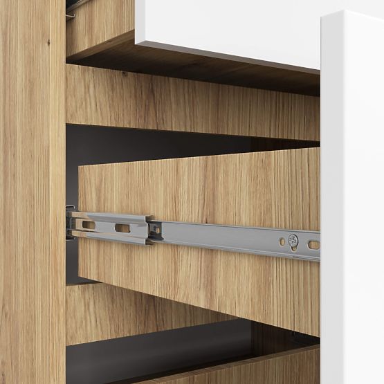 COMMODE K120 10TIROIRS CLP PK CHÊNE ARTISAN / BLANC