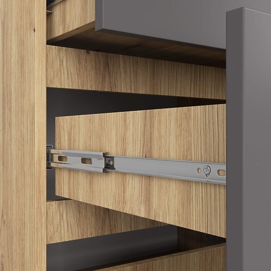 COMMODE K120 10TIROIRS CLP PK CHÊNE ARTISAN / GRIS