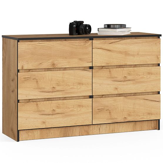 COMMODE K120 6TIROIRS CLP CHÊNE CRAFT