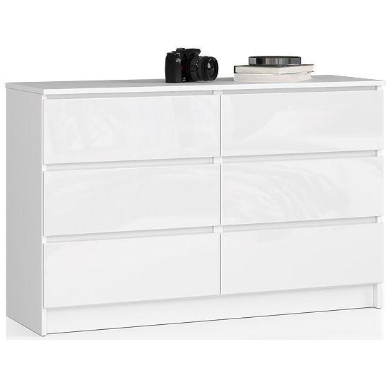 COMMODE K120 6TIROIRS CLP PK BLANC BRILLANT
