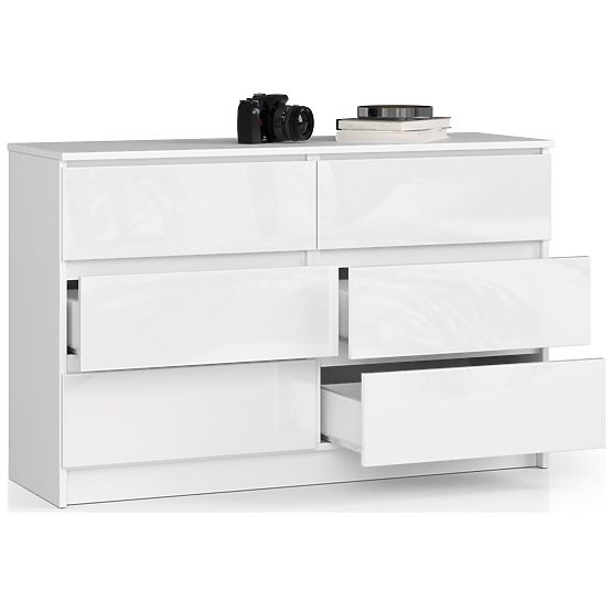 COMMODE K120 6TIROIRS CLP PK BLANC BRILLANT