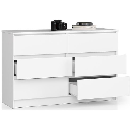 COMMODE K120 6TIROIRS CLP PK BLANCHE