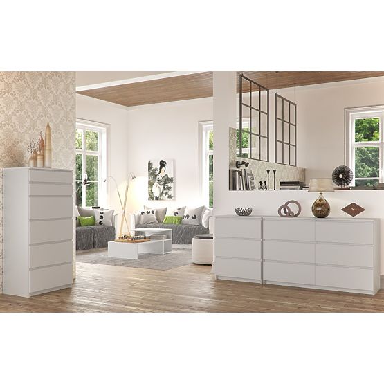 COMMODE K120 6TIROIRS CLP PK BLANCHE