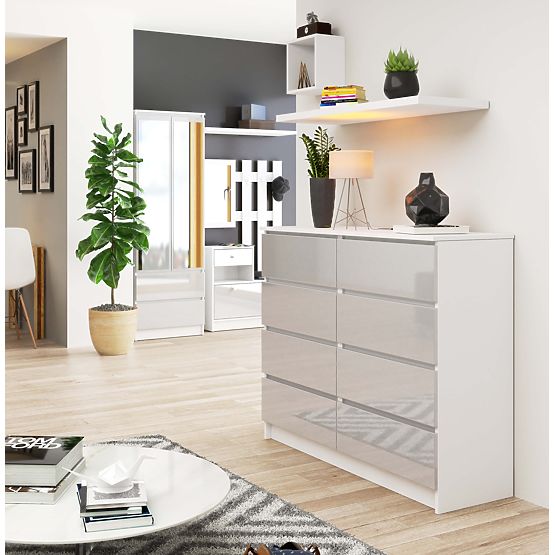 COMMODE K120 8TIROIRS PK MÉTALLIQUE BRILLANT