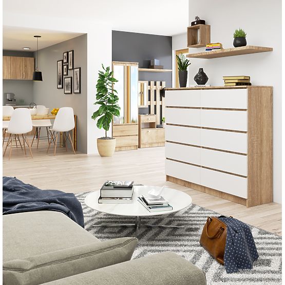 COMMODE K140 10SZ CLP PK CHÊNE SONOMA / BLANC