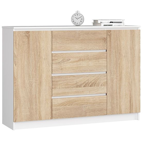 COMMODE K140 2D 4T CLP BLANC / SONOMA