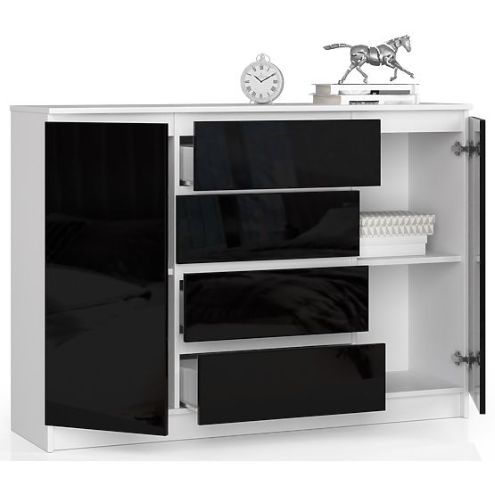 COMMODE K140 2D 4T CLP NOIR BRILLANT