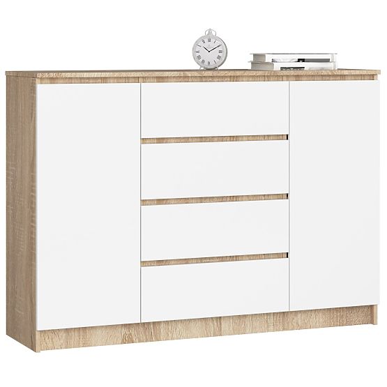 COMMODE K140 2D 4T CLP PK CHÊNE SONOMA / BLANC