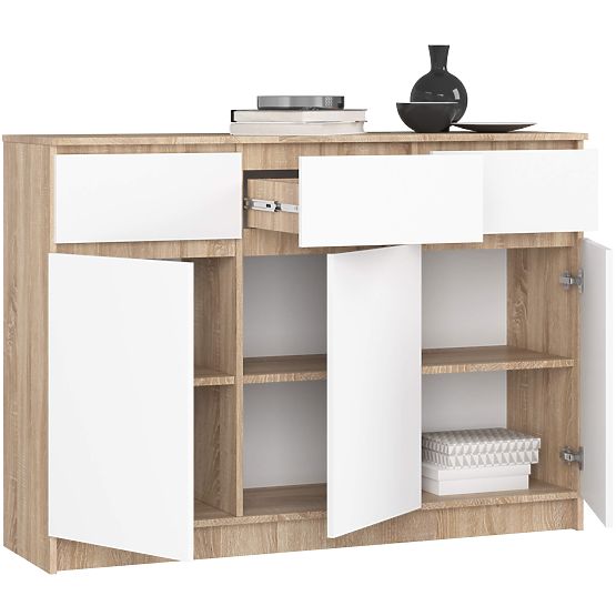 COMMODE K140 3D 3SZ CLP PK SONOMA / BLANC