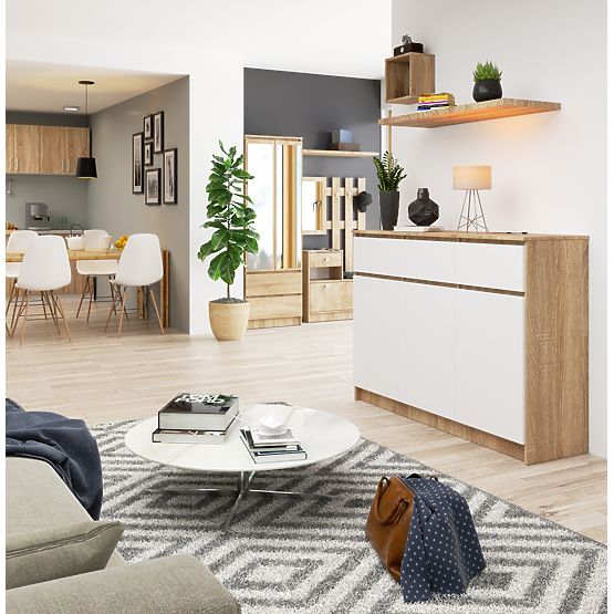 COMMODE K140 3D 3SZ CLP PK SONOMA / BLANC