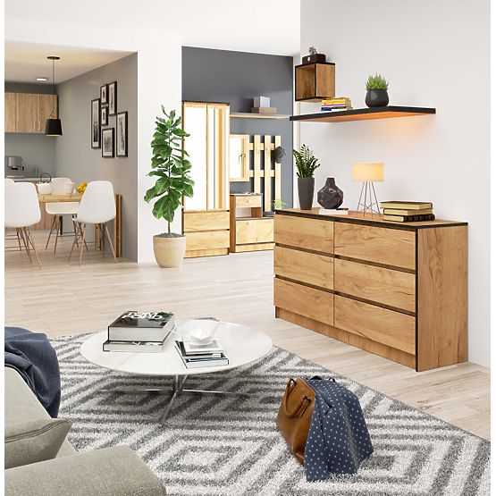COMMODE K140 6TIROIRS CLP PK CHÊNE CRAFT
