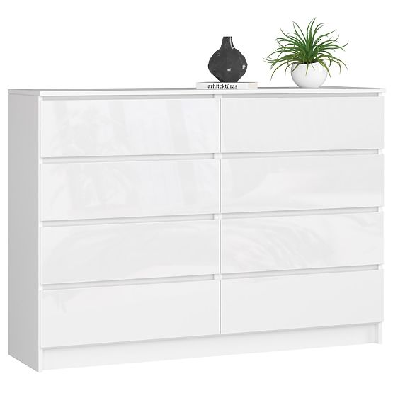 COMMODE K140 8TIROIRS CLP PK BLANC BRILLANT