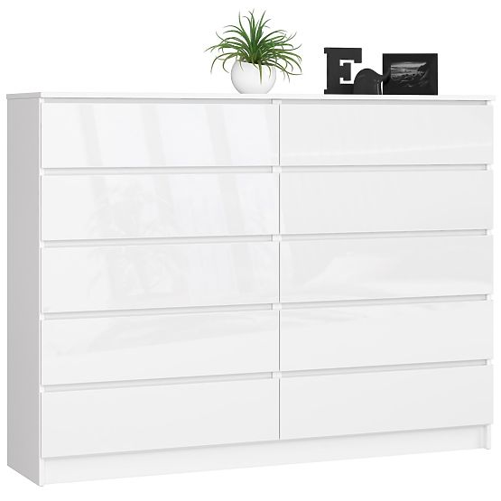 COMMODE K160 10TIROIRS CLP PK BLANC BRILLANT