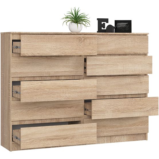 COMMODE K160 10TIROIRS CLP PK CHÊNE SONOMA