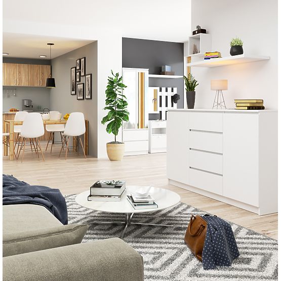 COMMODE K160 2D 4SZ CLP PK BLANCHE